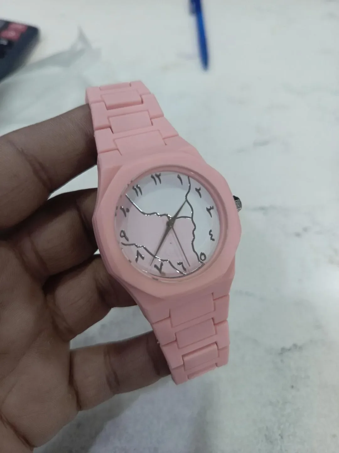 Pink Women's Rubber Chain Watch 24mm 2