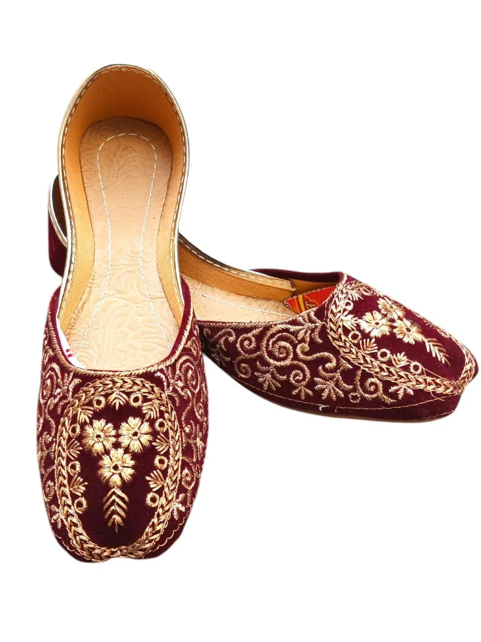 Women Velvet Khussa with Gold Thread Work - Online in Pakistan